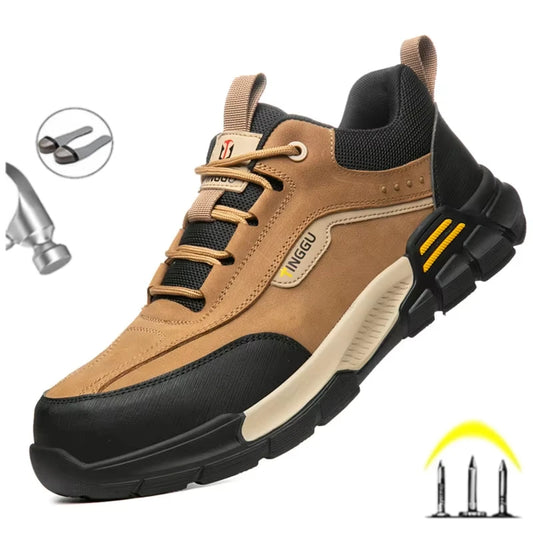 New Fashion 2025 Genuine Leather Insulation 10KV Work Safety Shoes Indestructible Multifunctional Sneakers Waterproof Male Boots