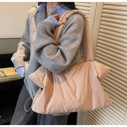 Fashion Winter Women Shoulder Bag Large Simple Shopping Commuting Bag Simple and Practical Textured Casual Versatile Tote Bag