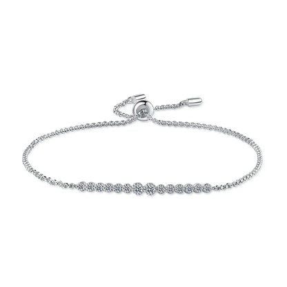 0.24cttw Gradient All Moissanite Bracelets for Women Round Brilliant Cut 100% S925 Sterling Silver Plated 18k Gold