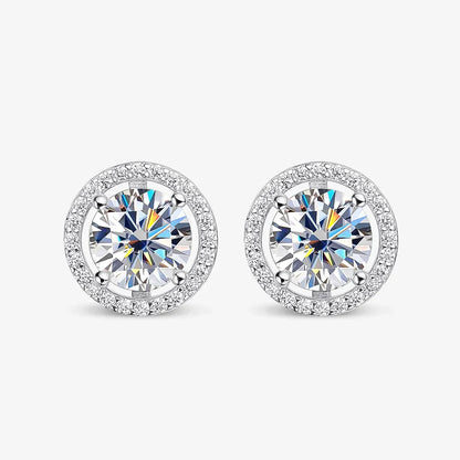 Trendy 1-4CT Full Moissanite Stud Earrings For Women Party Bridal Fine Jewelry S925 Sterling Silver Diamond Earring