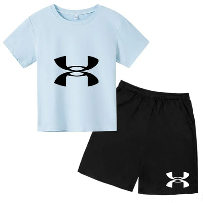 2-13Y Kids Spring & Autumn Casual Cartoon & Letter Print 2-Piece Set Hoodie & Jogging Pants Tracksuit Outfits for Boys & Girls