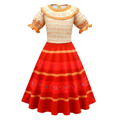 Kids Encanto Mirabel Isabela Dolores Costume Girls Elsa Belle Rapunzel Mermaid Carnival Cosplay Dress Children Princess Clothes