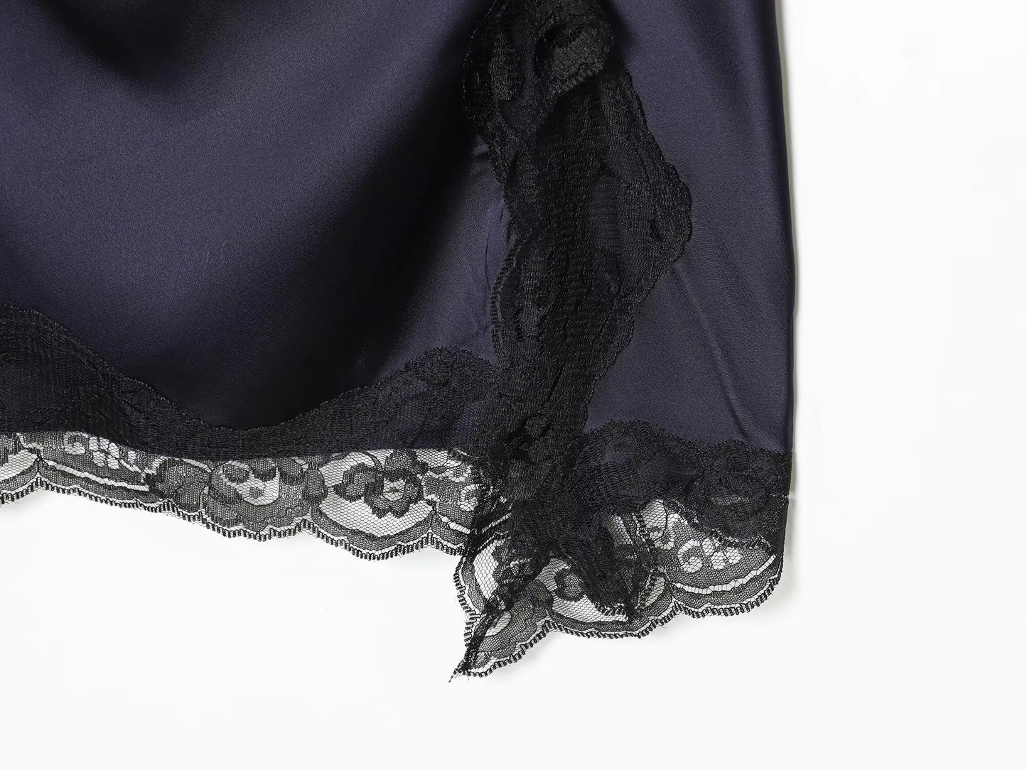 Satin dresses women's clothing fashion back zip hem lace patchwork slit sexy nightclub mini dress chic French Evening