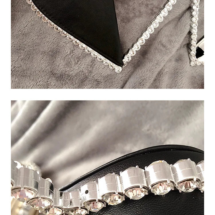 Diamond Red Heart Evening Clutch Women's Designer Chic RhinestoneBlack Wallet Wedding Party Sac A Main Heart Handbag for Woman