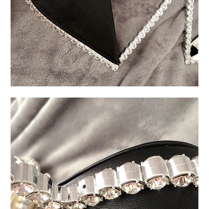 Diamond Red Heart Evening Clutch Women's Designer Chic RhinestoneBlack Wallet Wedding Party Sac A Main Heart Handbag for Woman