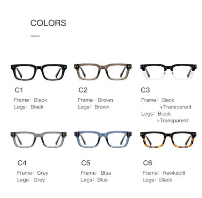 Men's glasses Square Classic Business Anti-Blue Light Reading Glasses Myopia Hyperopia Prescription Customized PFD2189