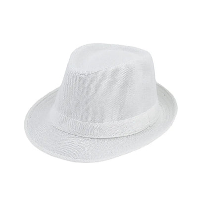 Summer Fedoras for Men Middle old aged Cap Linen Panama Solid  Jazz Hat Cowboy  Men's Women's  British Party Sun Hat