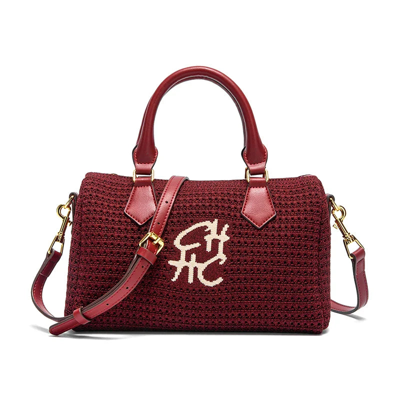 Women's Beach Bag 2026 New Simple Knitted Shoulder Bag for Vacation
