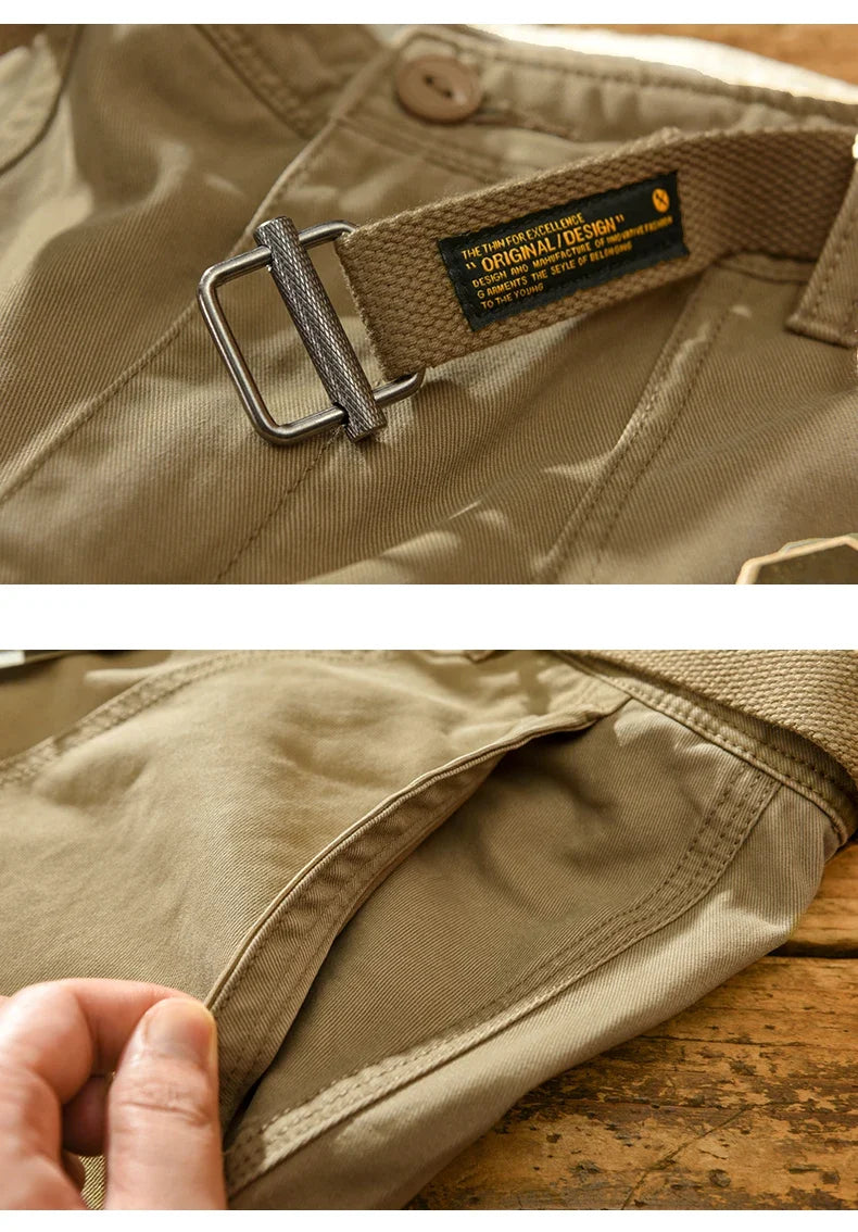 Trendy Versatile Workwear Pants Men American Retro Trousers Fashion Cargo Pants Man Straight Casual Baggy Pants