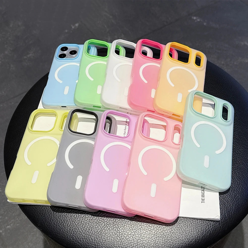 Original Candy Color 2IN1 For Magsafe Wireless Charging Case For iPhone 17 16 15 14 13 12 11 Pro Max 16PLUS 17AIR Magnetic Cover