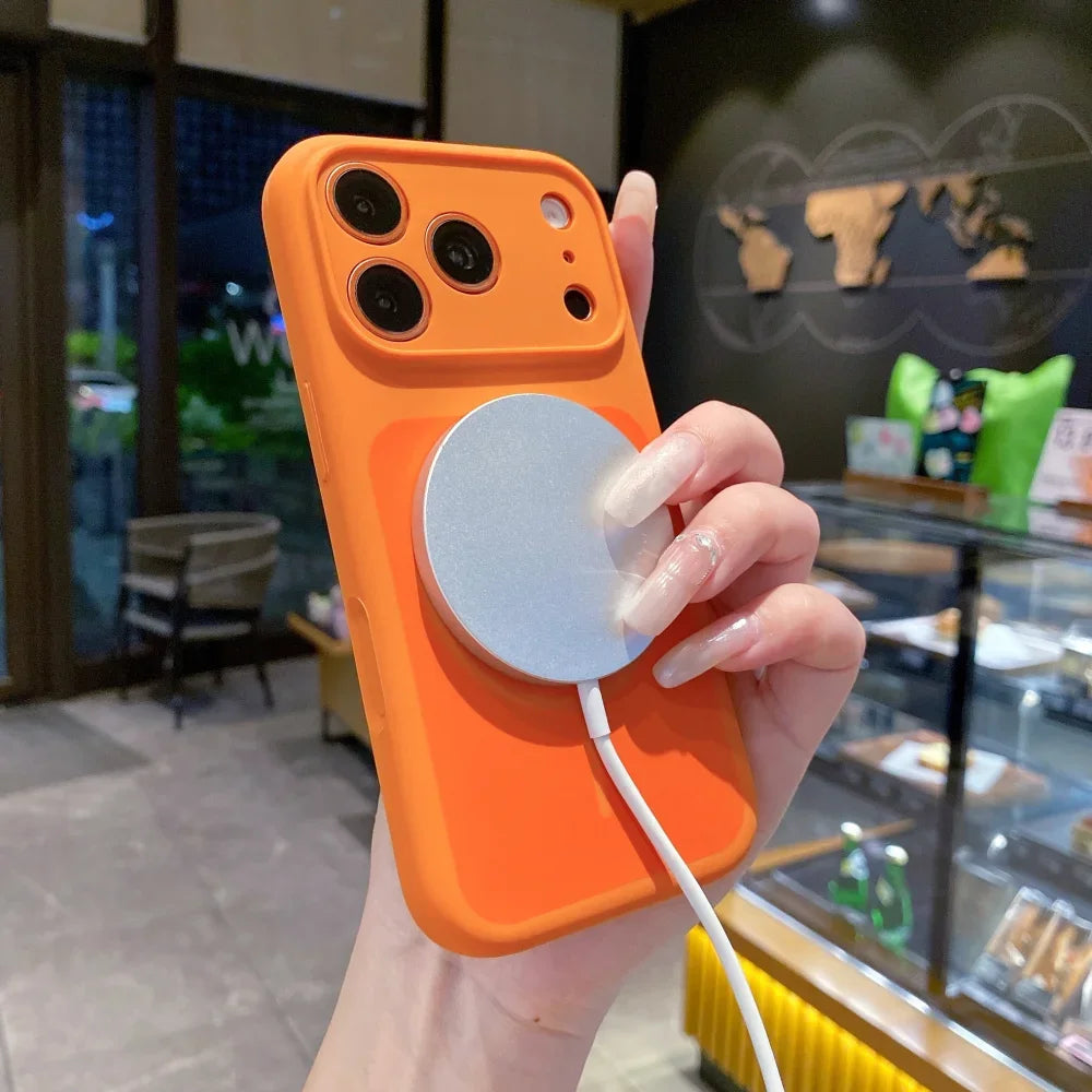 Original Silicone Candy Color for Magsafe Case for iPhone 17 Pro Max 16 15 14 13 Pro Max Magnetic Shockproof Soft Full Cover