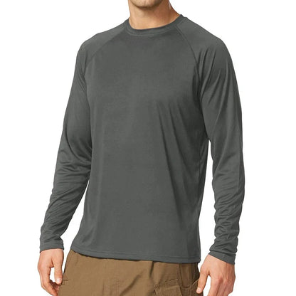 Nheals UPF 50+ Long Sleeve T-shirt Men's UV Sun Protection Quick Dry Breathable Sunscreen T-shirt Hiking Fish Performance Tops