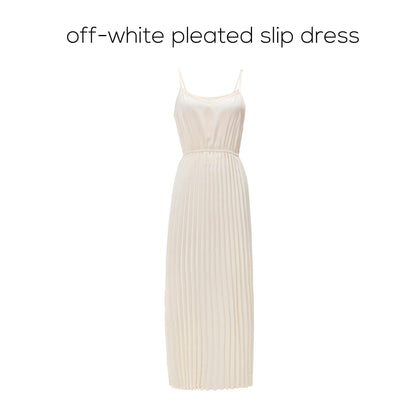 AP Women 2026 Autumn and Winter New Design Shine Cardigan and Pleated Slip Dress Elegant Lady Clothing