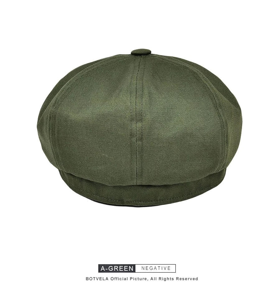 Men's Newsboy Cap Twill Cotton 8 Panel Hat Flat Ivy Cabbie Casual Baker Caps Gatsby Hat Retro Hats Boina Beret for Male