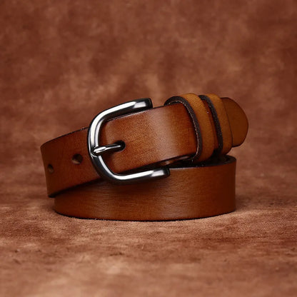 2.8CM Pure Cowhide Genuine Leather for Men's Women High Quality Jeans Needle Buckle Belts Cowboy Fashion Designer Matching Belt