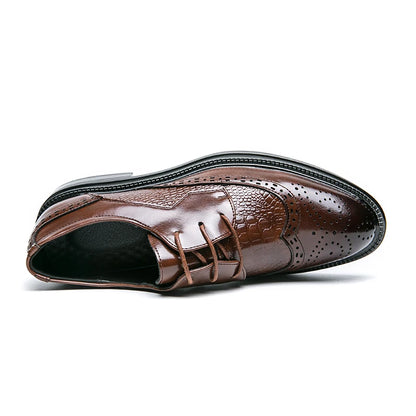 Designer Business Oxfords Formal Wedding Mens Derby Italian Original Crocodile Leather Dress Office Loafers Casual Shoes for Men