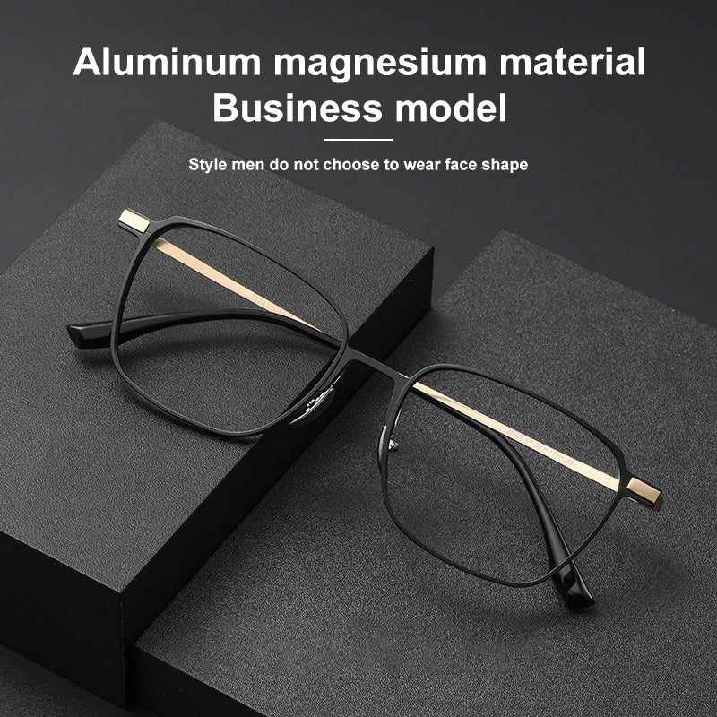 Aluminum Titanium Legs Men's Business Classic Anti-Blue Light Computer Glasses Reading Glasses Customizable Lenses 20229