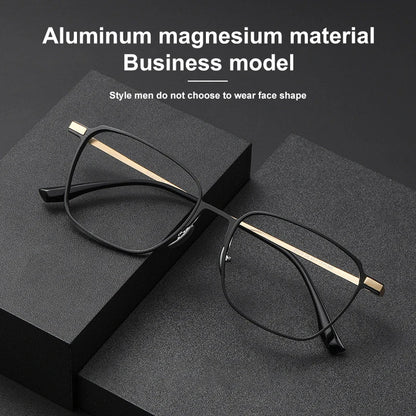 Aluminum Titanium Legs Men's Business Classic Anti-Blue Light Computer Glasses Reading Glasses Customizable Lenses 20229