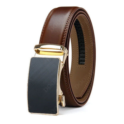 Men's Belt Leather Ratchet Belt Men's Dress and Casual Adjustable Buckle - Fashionable Business Style Belt/strap