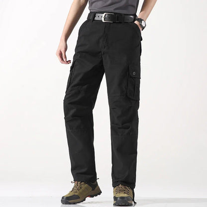 Male Cargo Pants Tactical Cotton Overalls Outdoor Utility Work Trousers Relaxed Fit Big Size Hombre Clothing