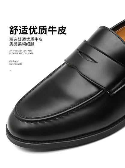 Men's Plus Size Genuine Leather Loafers Slip-on Formal Business Casual Dress Shoes for Man Spring Autumn New Wedding Shoes Male