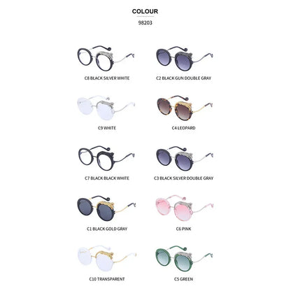 2025 Steampunk Metal Leopard Sunglasses Women Men Personalized Round Frame Sun Glasses Ladies Sunshade UV400 Gafas De Sol