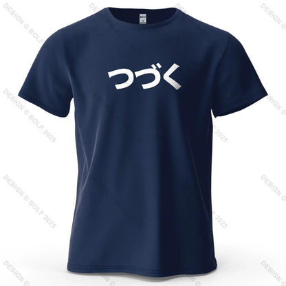 Japanese Character Printed Men's T-Shirt 100% Cotton Oversized Cultural Graphic Tees for Women Tops Tees Casual Streetwear