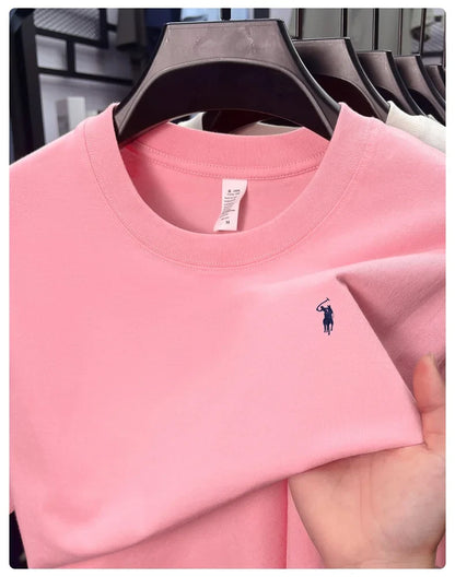 100% cotton men's short sleeve T-shirt fashion brand Paul Pony embroidery summer new high-end comfortable casual round neck top