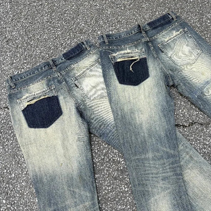 Brand New Undercover Washed Thunderbolt Fit Straight PANT Jeans Cotton Denim Pants Comfort Casual Jeans Size 1 2 3 #E137