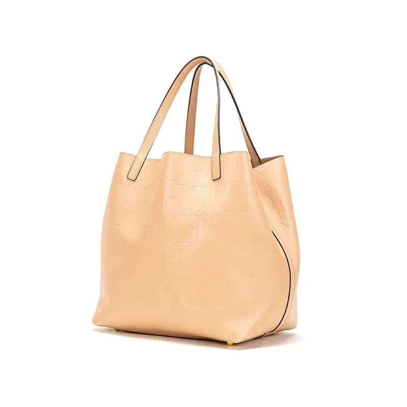 Genuine Leather Classic Style Women's Handbag Minimalist and Versatile Exquisite Craftsmanship Solid Color Elegance