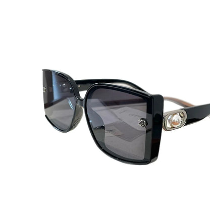 Fashion Square UV400 Polarized Sunglasses for Women Pearl Elegant Sun Protection Ladies Oversized Sun Glasses Gafas De Sol Mujer