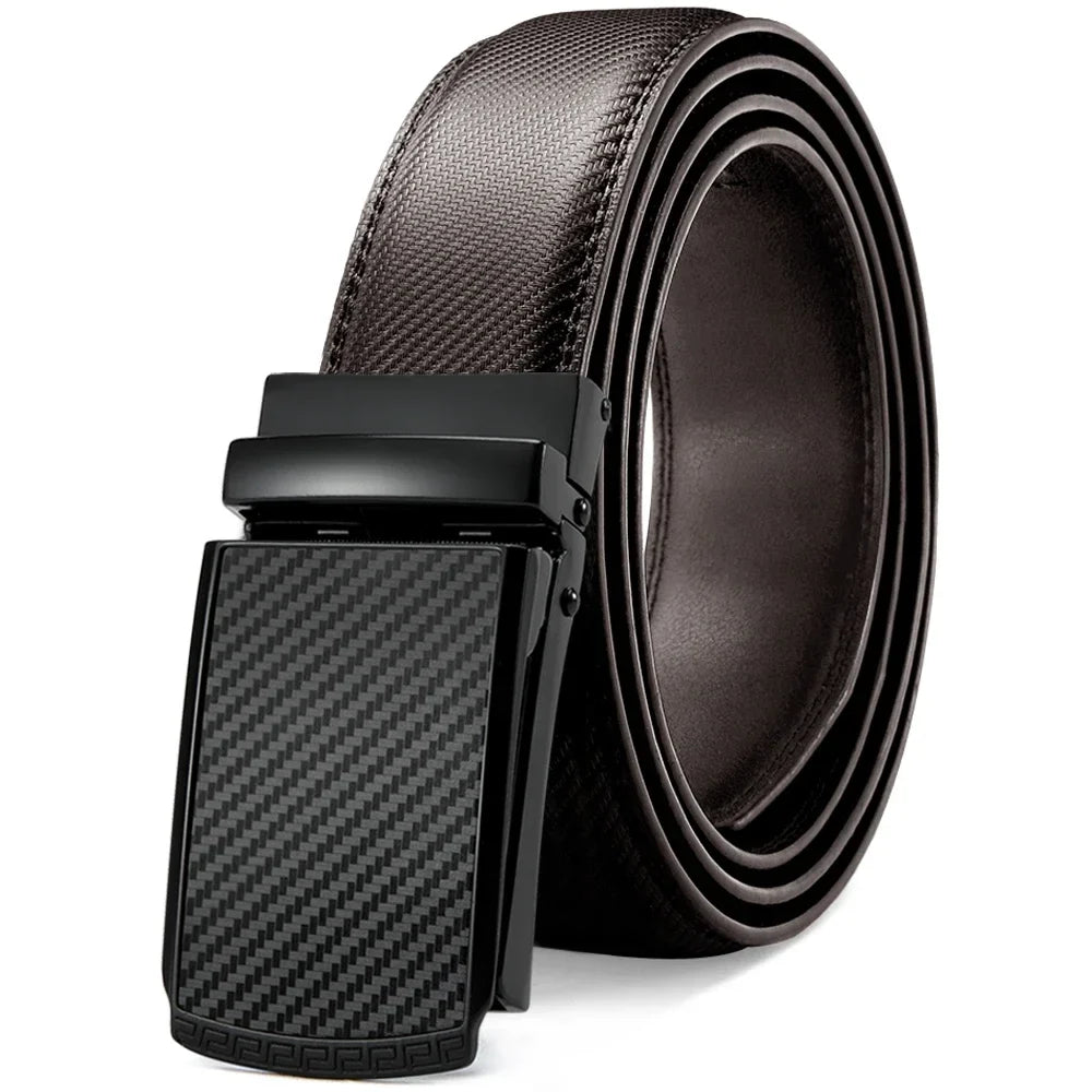 Men Belt Leather Belt  Automatic Genuine Leather Fashion Belts Ratchet Luxury Belts Men's Trouser Belt Belt for Men