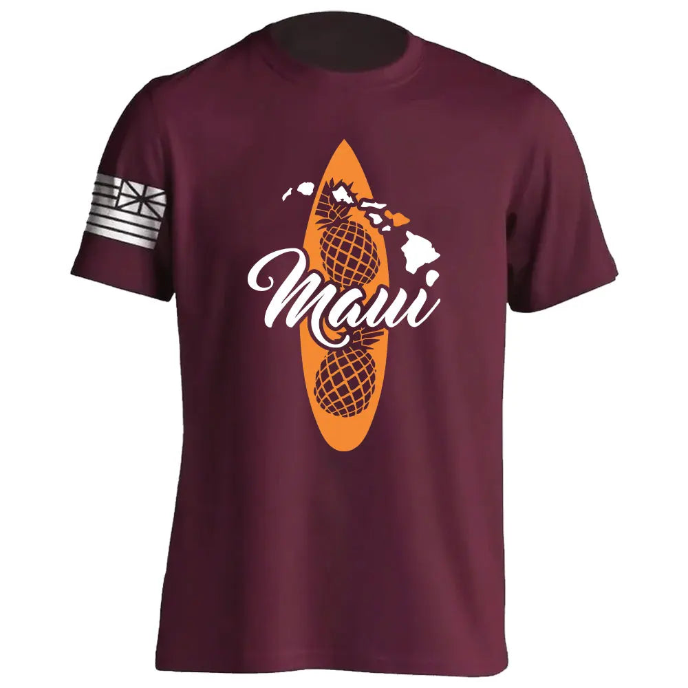 Men's Cotton Shirt OAHU HAWAII SURFING Distressed TShirt Unisex Surf Board Beach Tee Tops Summer Fashion Casual Short Sleeves