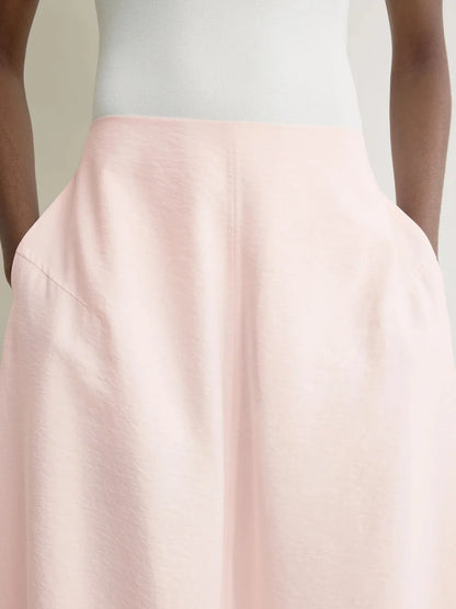 Maxdutti Design Sense Split Flower Bud Skirt French Elegance Minimalism High Waist Women's Skirt Woman Clothing Faldas Skirts