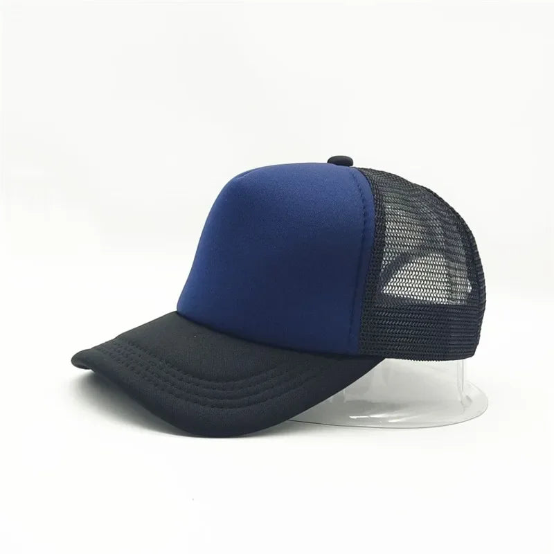 Unisex Cheaper 5 Panel Trucker Hat For Adult Summer Net Baseball Cap Men Women Sponge Mesh Adjustable Sun Hat Visor