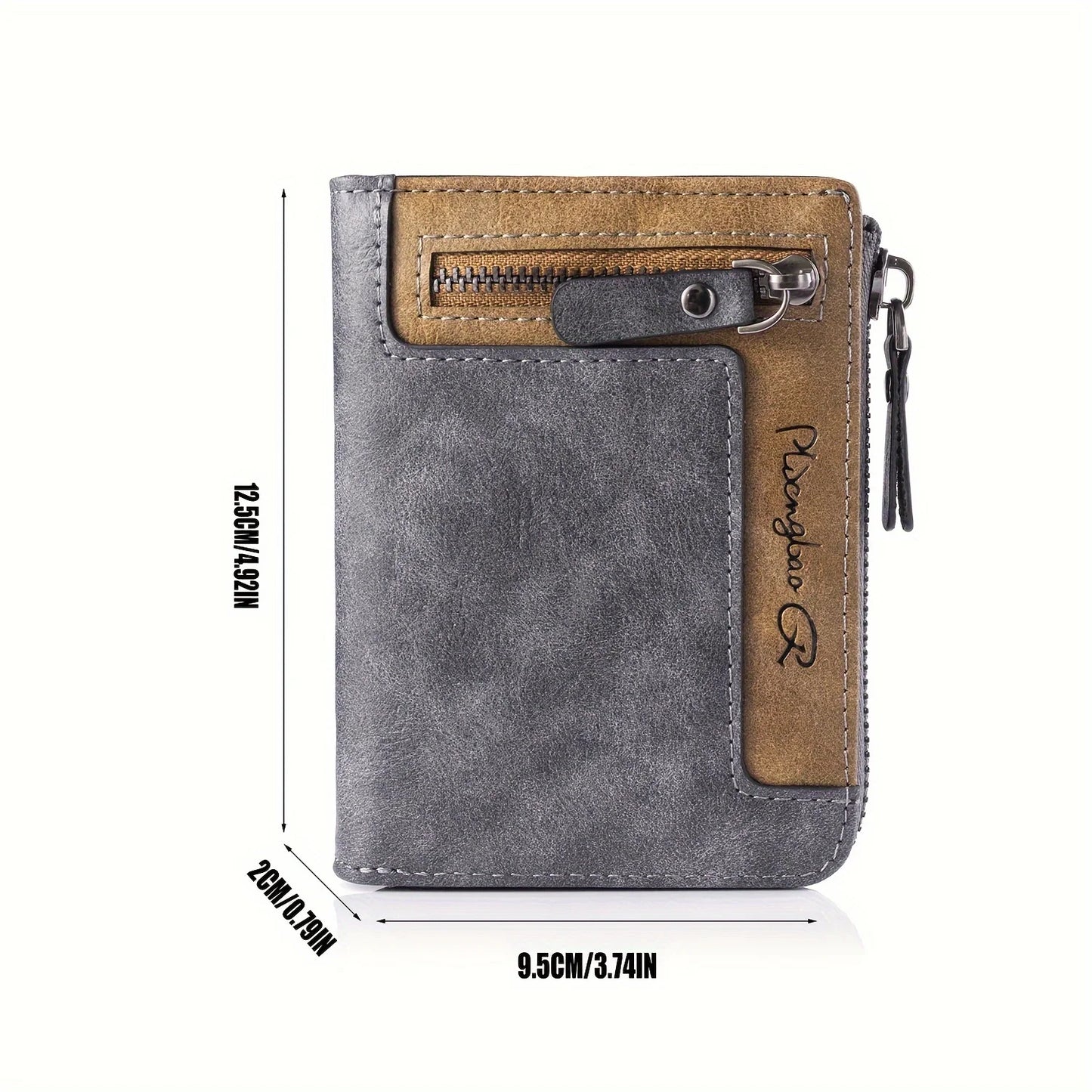 Customized Photo Men Retro Short Wallet Engraved Picture Zipper PU Leather Coin Purse High Quality Credit Card Holder Ideal Gift