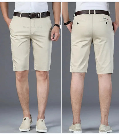 Men Shorts Summer New Knee Length Cotton Business Casual Pants Classic Brand Comfortable Clothing Shorts Male Boardshorts
