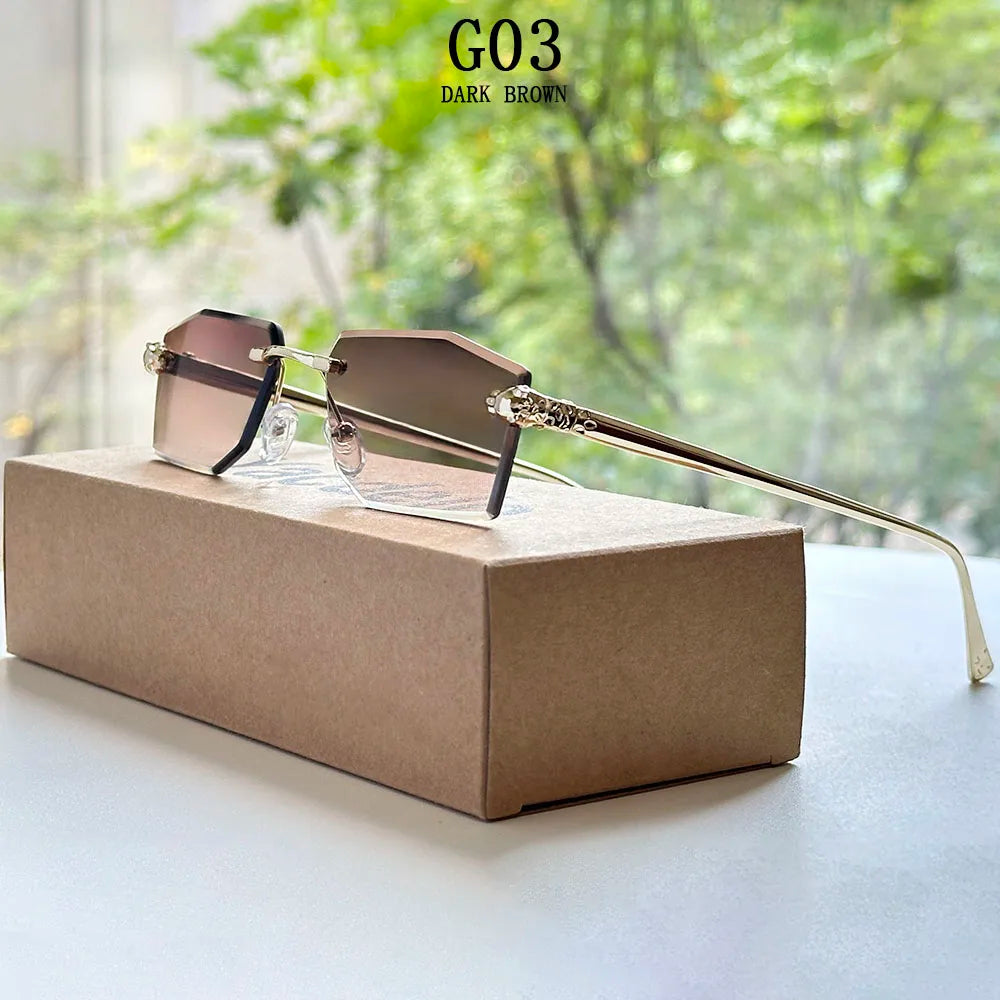 2026 Rimless Sunglasses Women Vintage Luxury Fashion Glasses Shades Dropshipping Luxe Lentes De Sol Mujer Lunette Soleil Femme