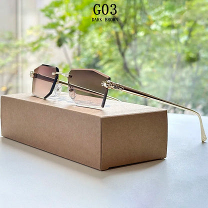 2026 Rimless Sunglasses Women Vintage Luxury Fashion Glasses Shades Dropshipping Luxe Lentes De Sol Mujer Lunette Soleil Femme