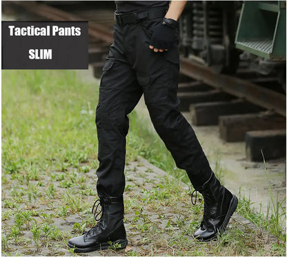 Men's Fashion Outdoor Hiking Overalls Pants Camouflage Tactical Pants Hunting Uniform Fighting Multi-Pocket Trousers