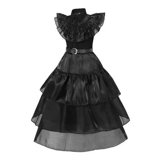Girls Halloween Cosplay Costume Black Gothic Clothes Costume Kids Carnival Fancy Dress Up