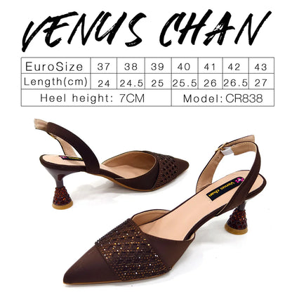 2025 New Summer Collection Stylish Italian Women’s Shoes and Bag Set in Gold Colour - Comfortable Mid Heels With Rhinestones