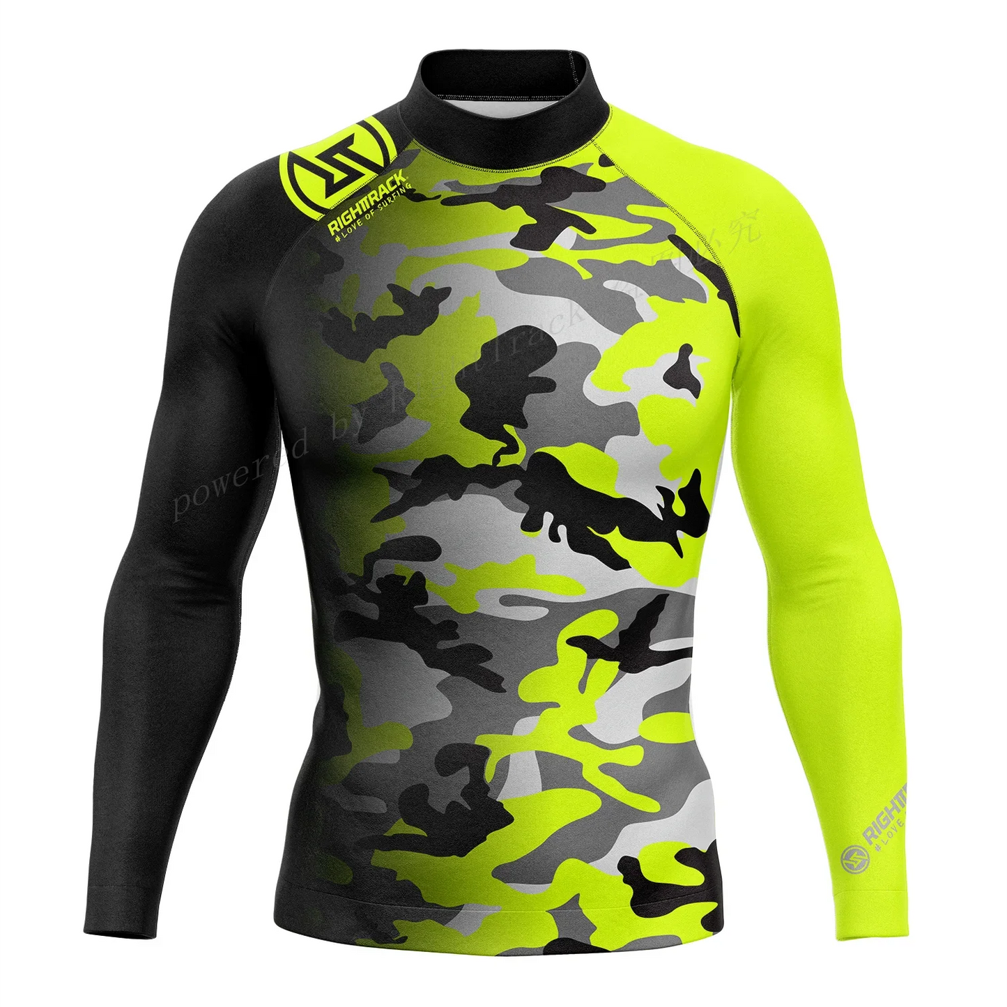 RightTrack Men's Rashguard Snorkeling UV Camouflage Long Sleeve Surfing T-Shirt Swimwear UPF Diving Sunscreen Beachwear