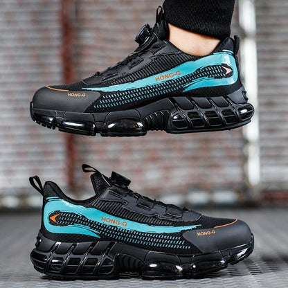 Rotating Button Safety Shoes Men Anti-smash Anti-puncture Work Shoes Fashion Men Safety Sport Shoes Security Protective BootsMen