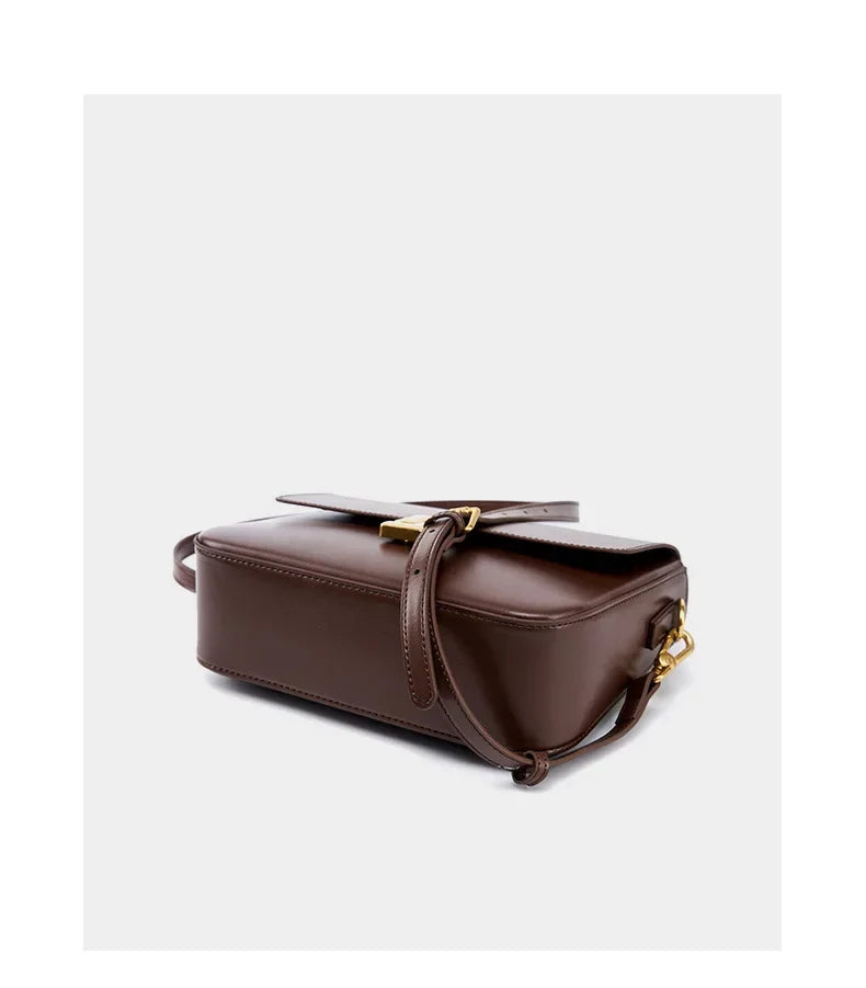 100% Genuine Leather Women Crossbody Bag Fashion Small Square Bag High Quality Cowhide Women's Commuter Shoulder Bag