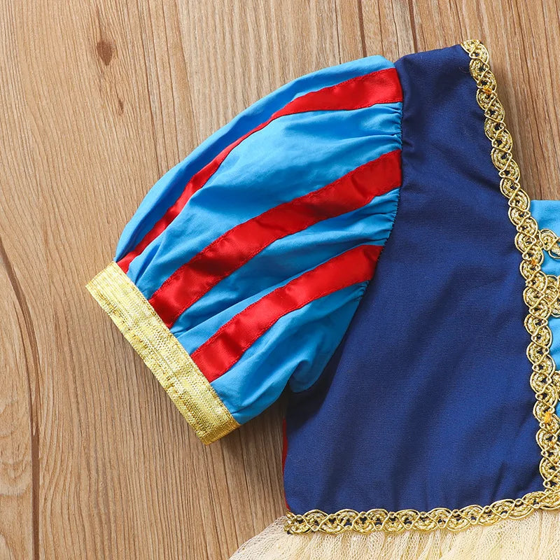 Kids Girl Snow White Dress Summer Short Sleeved Birthday Party Elsa Princess 2026 New Halloween Costume for Girls 2-8 Years Old