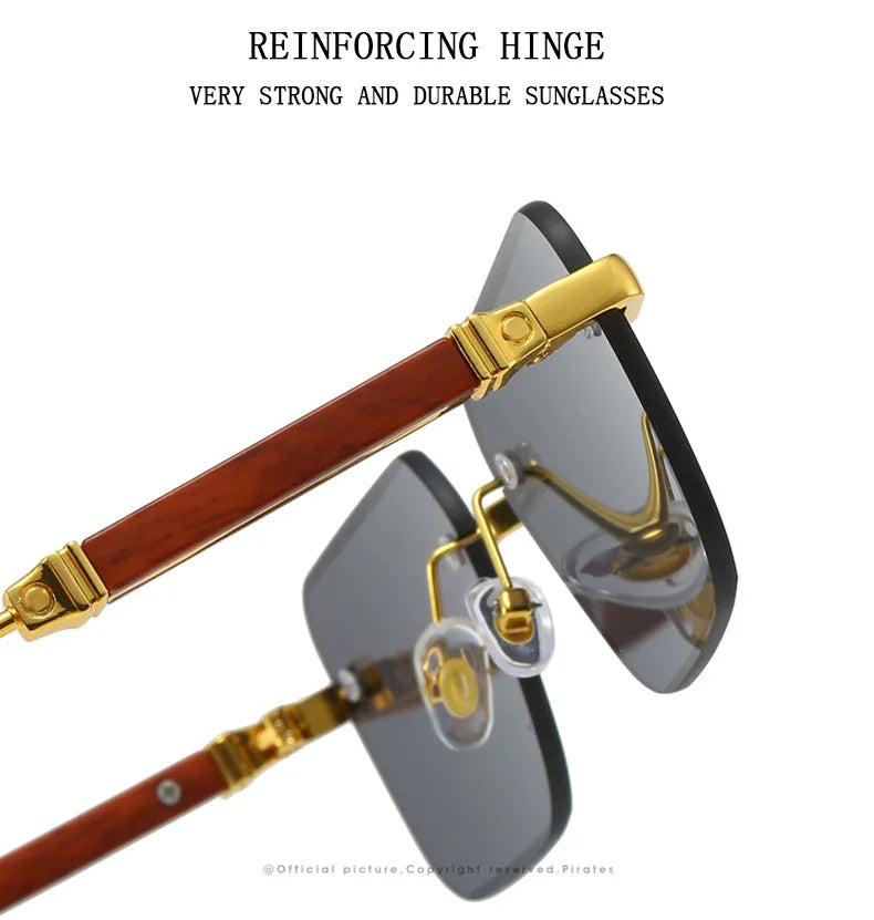 Square Sunglasses Women 2024 Rimless Sunglasses For Men Vintage Luxury Fashion Glasses Gafas De Sol Hombre Lunette Soleil Femme