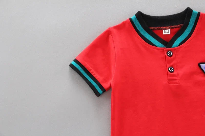 Summer Cotton Baby Boys Short-sleeved Suits Fashion Toddlers Girls Polo Clothing Suits Casual