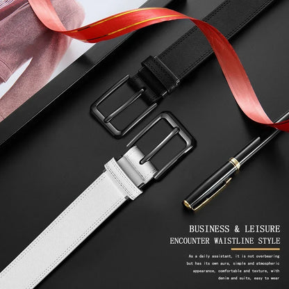 Men Belts High Quality Genuine Leather LONG Large Pin Buckle Metal Automatic Buckle Male Belts Strap Male