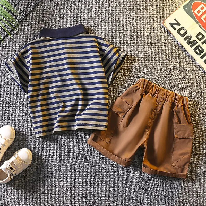 Summer High-Quality Baby Boys Clothes Suits Korean Version Fashion Kids Girls T-Shirt Sets Comfortable Pure Cotton